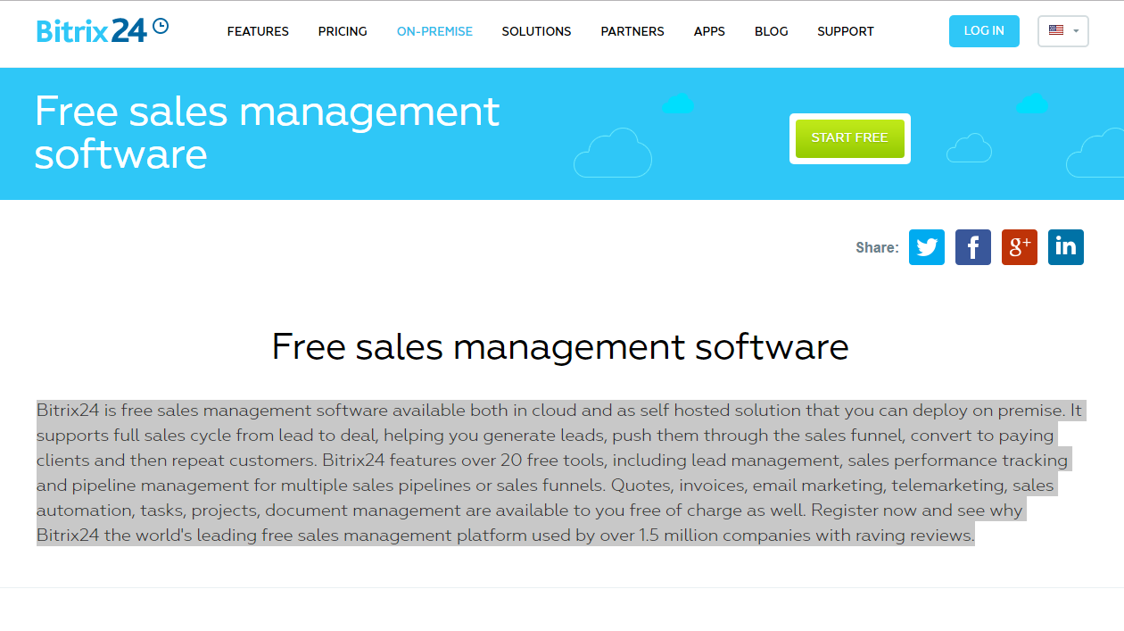Bitrix24 sales management software